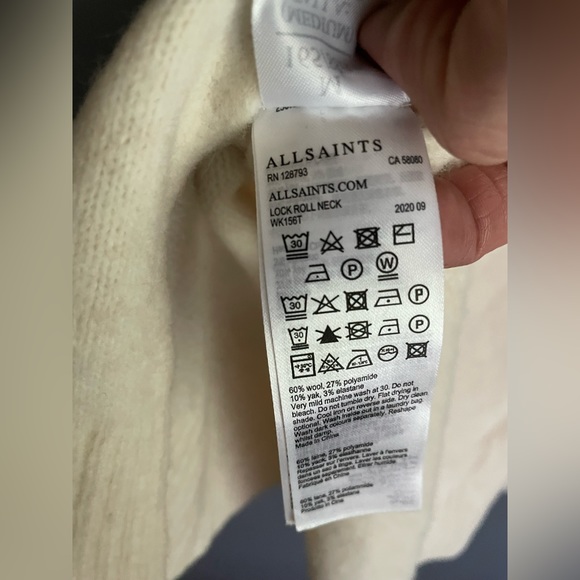 Allsaints Lock Roll Neck Sweater Size Medium - Picture 4 of 6